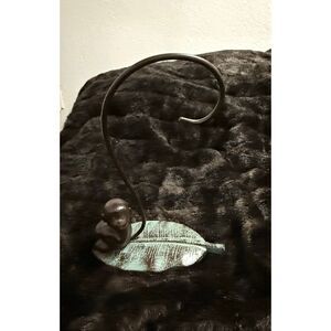 Cast Iron Monkey Leaf Banana Grape Holder Tail Hanging Hook Tropical Tiki Bar